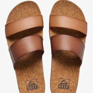 REEF Cushion Vista Hi Platform Sandal in Chocolate, size 8.5